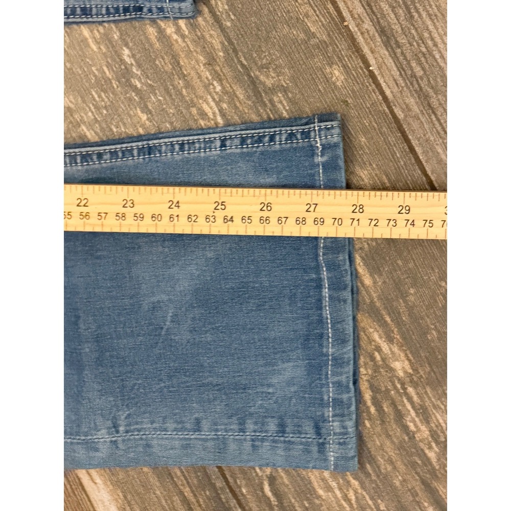 Miss Me Signature Bootcut Jeans Medium Wash Bling Flap Size 26x28 Short Y2K - Picture 9 of 12